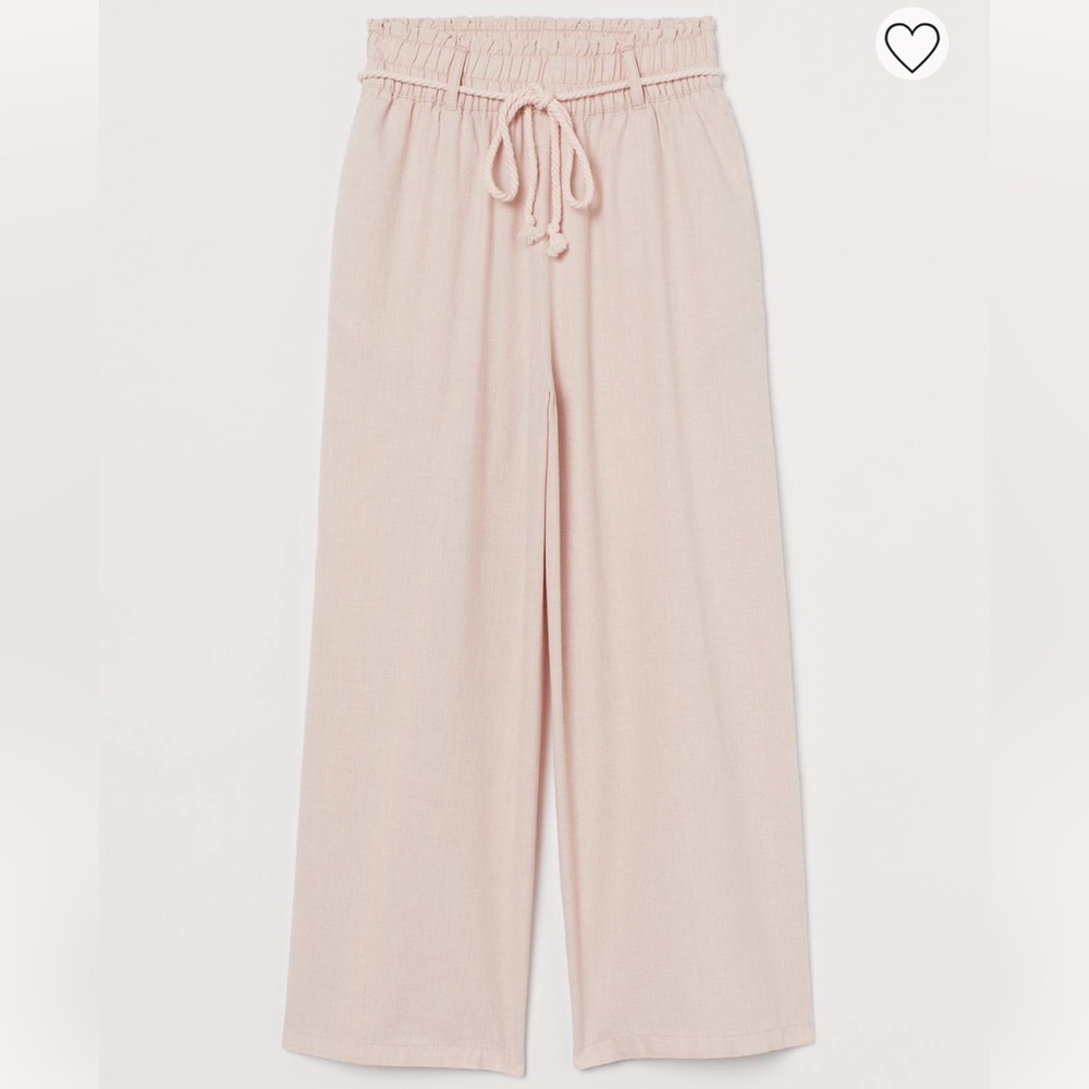 H&M Cropped Paper Bag Pants in Powder Pink- Size 2 -worn once
